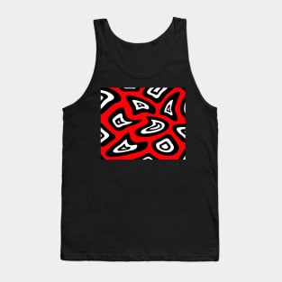 Abstract geometric pattern - red, black and white. Tank Top